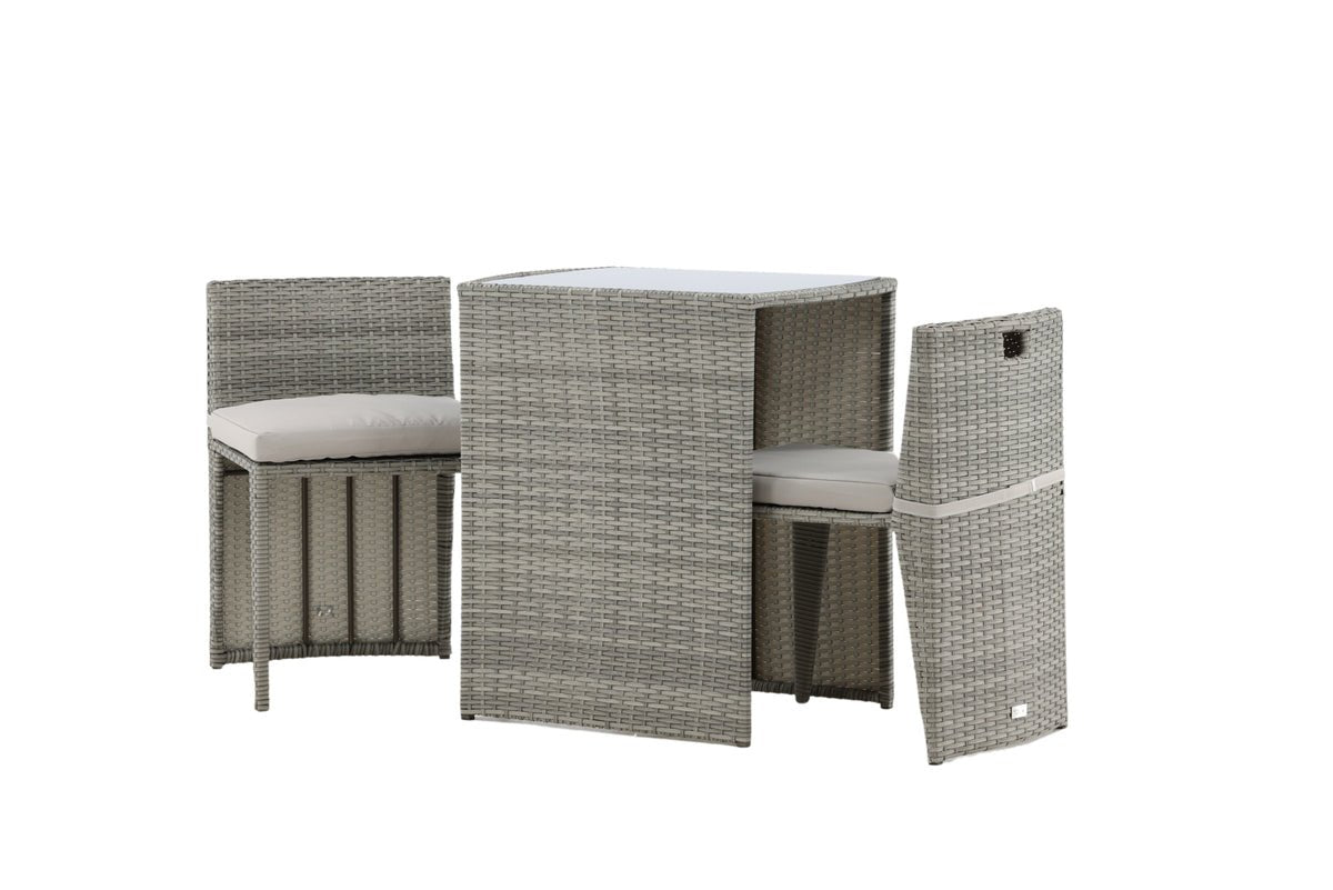 Ensemble balcon Bob - en rotin noir ou gris au choix