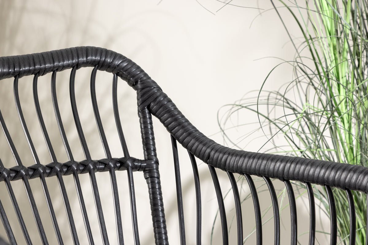 Ensemble de salon de jardin Aora - en rotin naturel noir