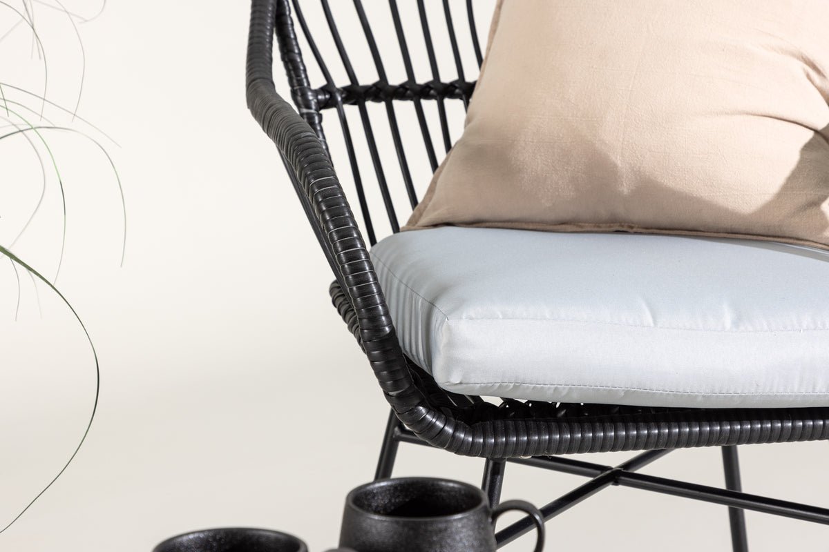 Ensemble de salon de jardin Aora - en rotin naturel noir