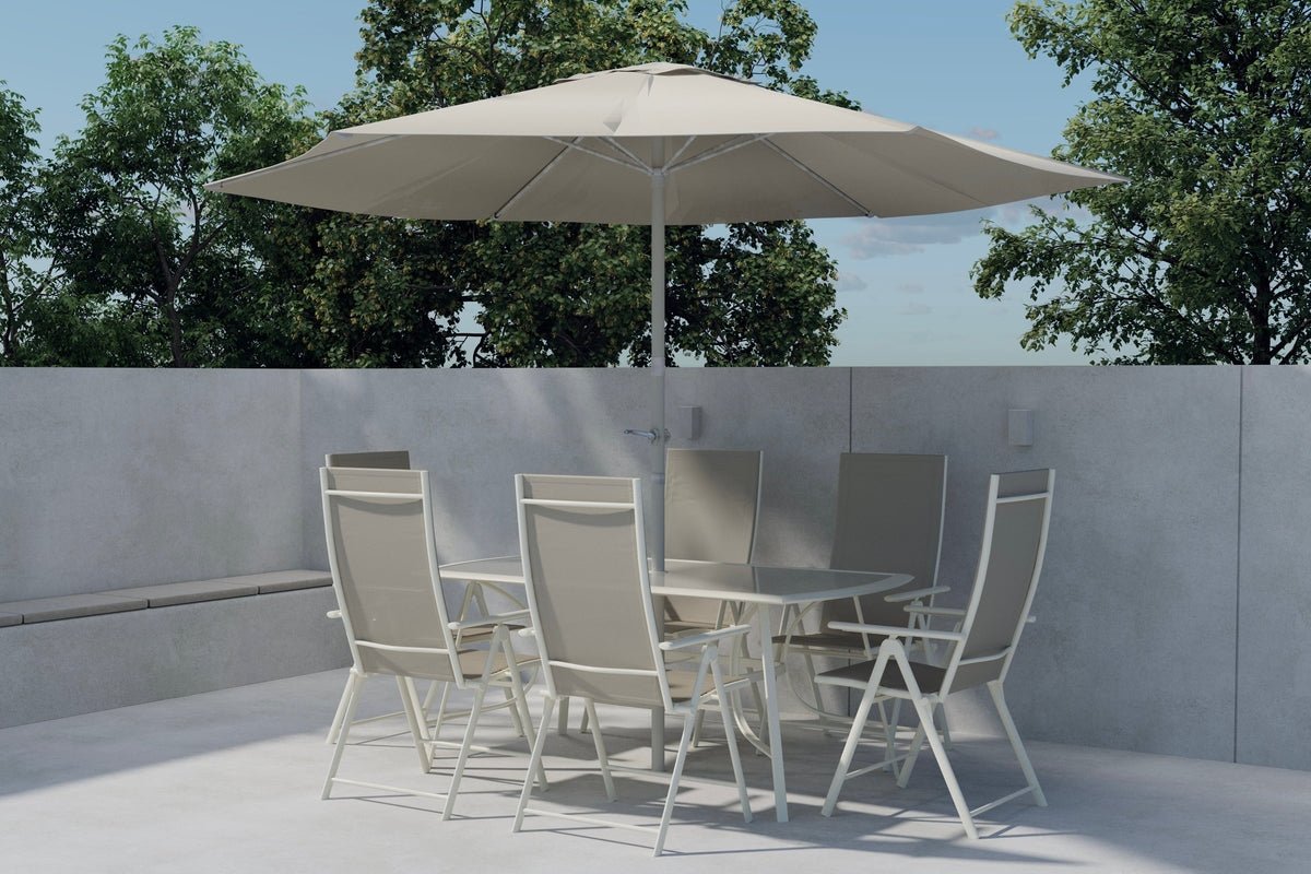 Ensemble de repas de jardin Toulouse – Ensemble de mobilier de jardin 8 pièces en Beige