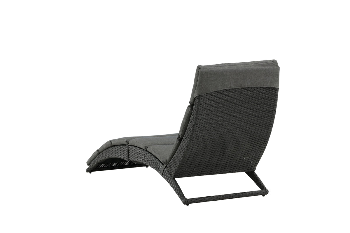 Chaise longue de jardin Queen - en rotin synthétique avec coussin inclus