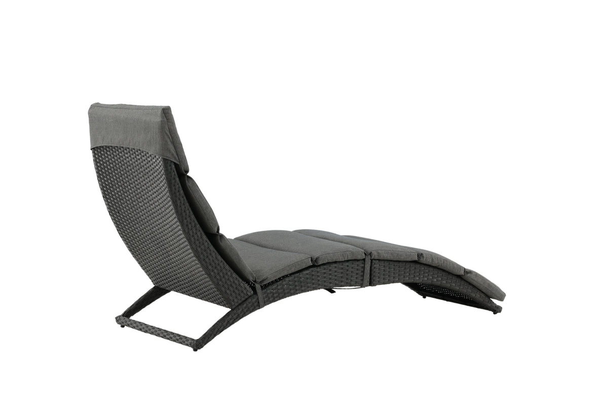 Chaise longue de jardin Queen - en rotin synthétique avec coussin inclus