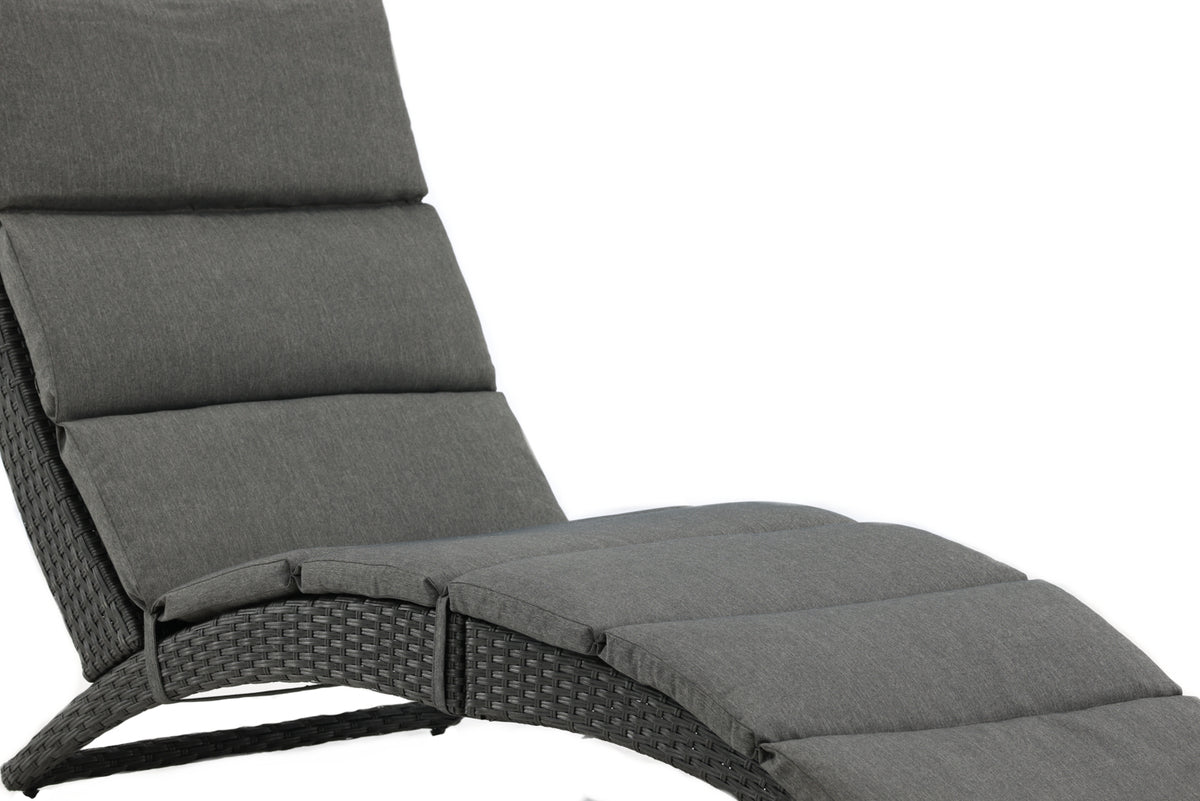 Chaise longue de jardin Queen - en rotin synthétique avec coussin inclus