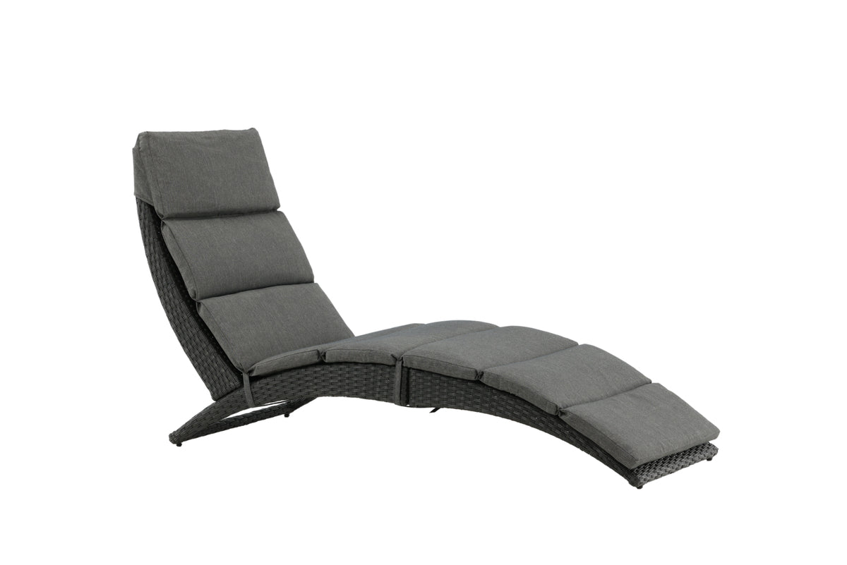Chaise longue de jardin Queen - en rotin synthétique avec coussin inclus