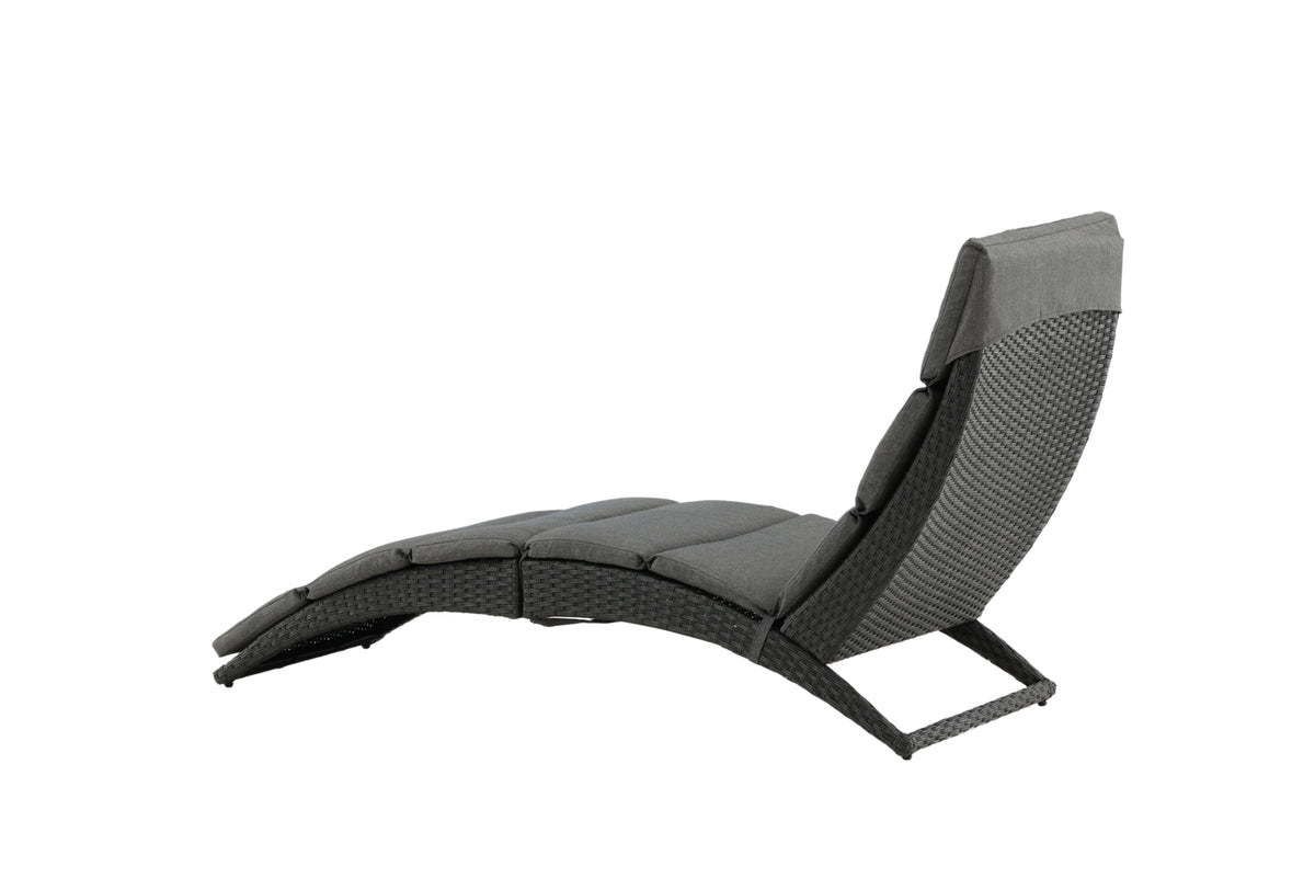 Chaise longue de jardin Queen - en rotin synthétique avec coussin inclus