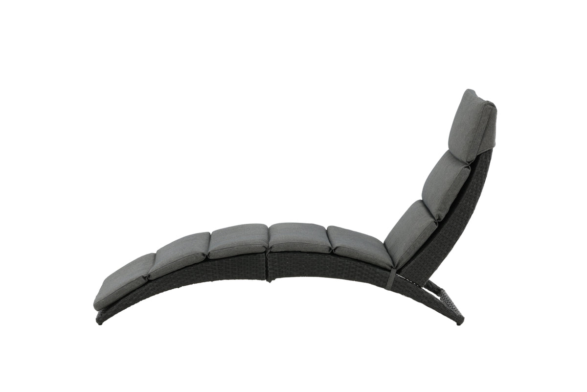 Chaise longue de jardin Queen - en rotin synthétique avec coussin inclus