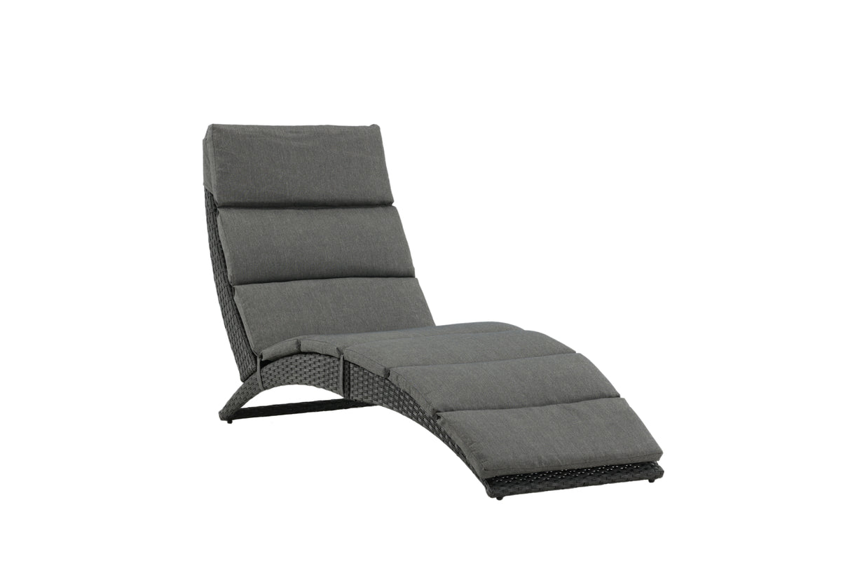 Chaise longue de jardin Queen - en rotin synthétique avec coussin inclus