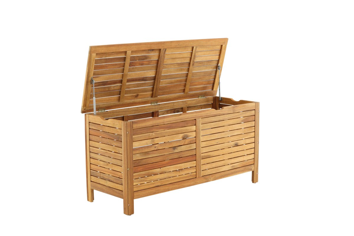 Coffre à coussins de jardin Melissa - En acacia aspect naturel