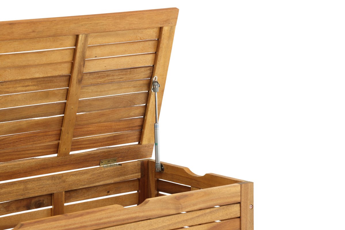 Coffre à coussins de jardin Melissa - En acacia aspect naturel