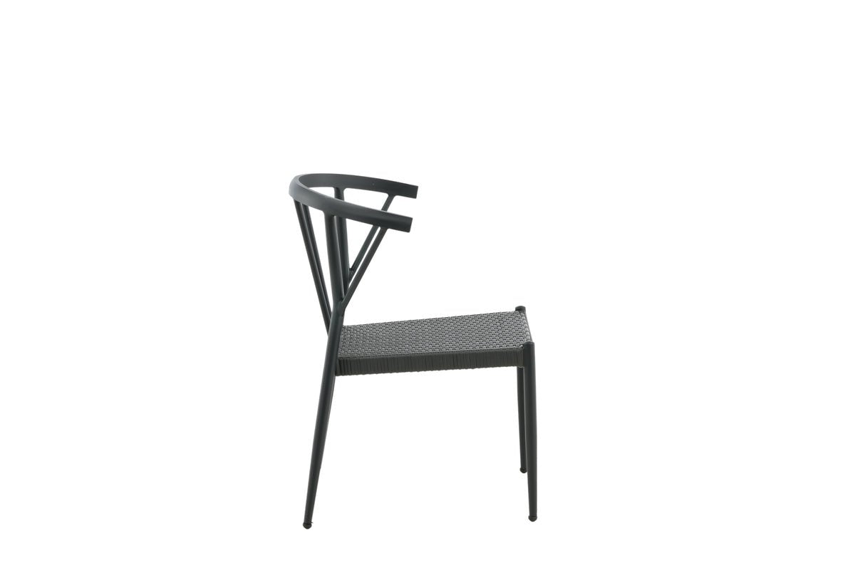 Ensemble de 6 - Chaise de jardin Tina en rotin/aluminium