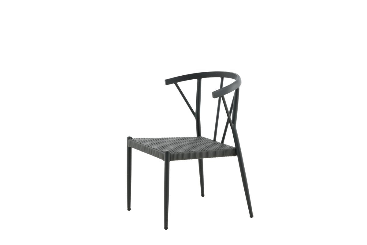 Ensemble de 6 - Chaise de jardin Tina en rotin/aluminium