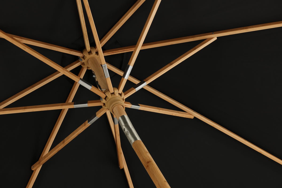 Garten Sonnenschirm Boho – Ø270 cm in wahlweise Schwarz oder Grau