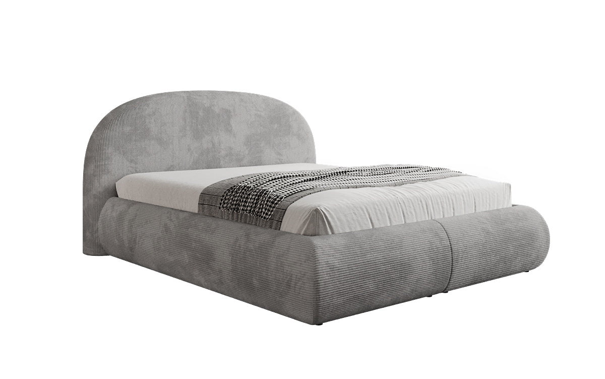 Lit rembourré design Loop en Côtelé avec rangement