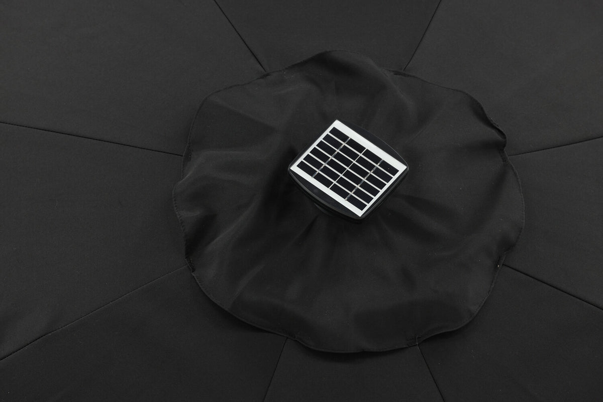 Sonnenschirm Lightning – Ø270 cm in wahlweise Schwarz oder Grau