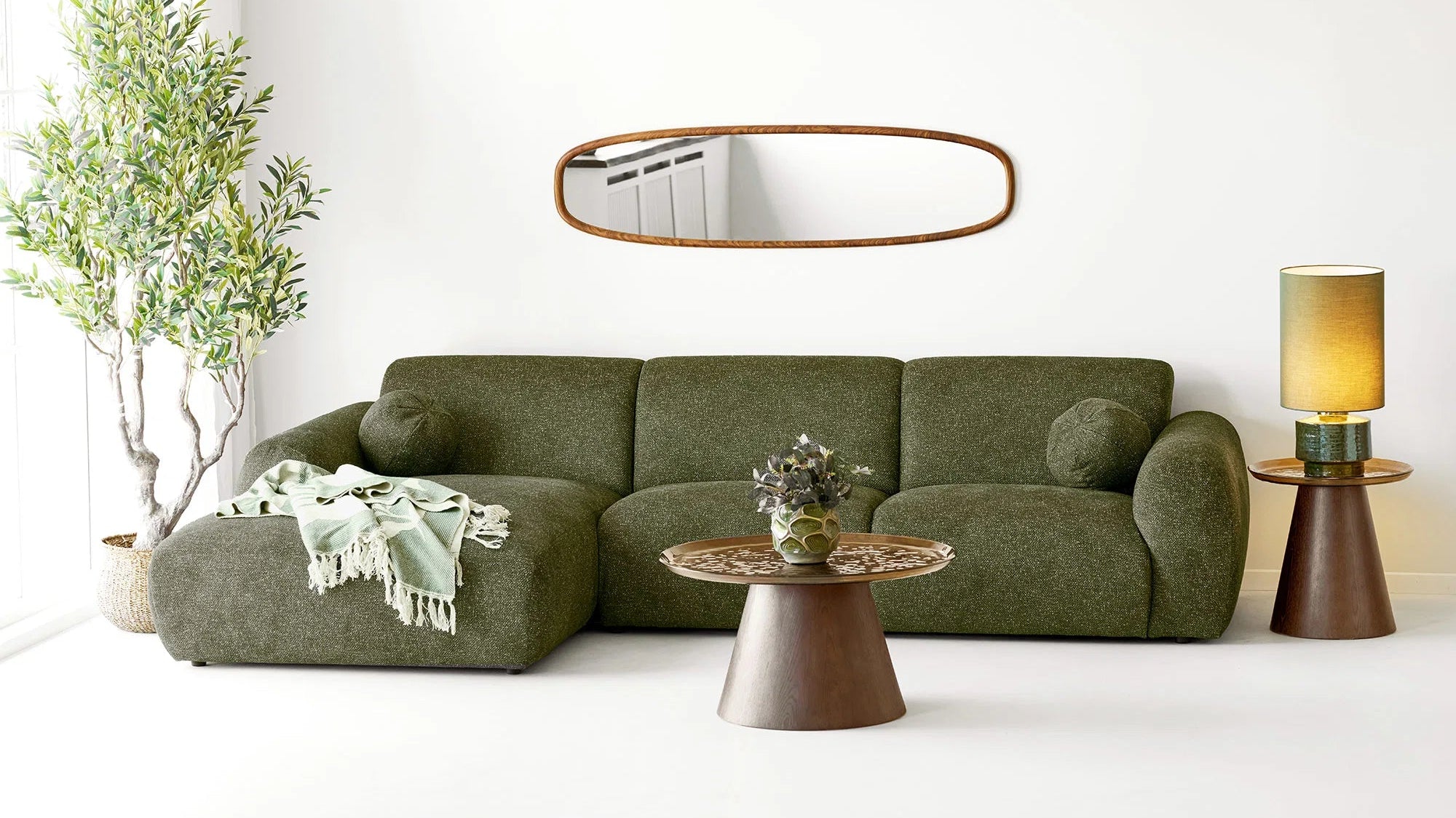 Table basse Oliviera - avec un plateau en verre