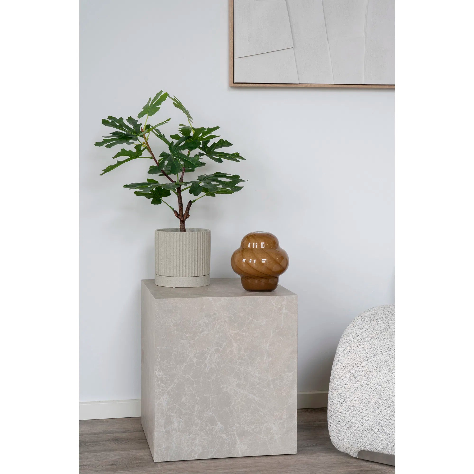 Designer Couchtisch/Beistelltisch Paris in Marmor Optik 40x40x45 cm