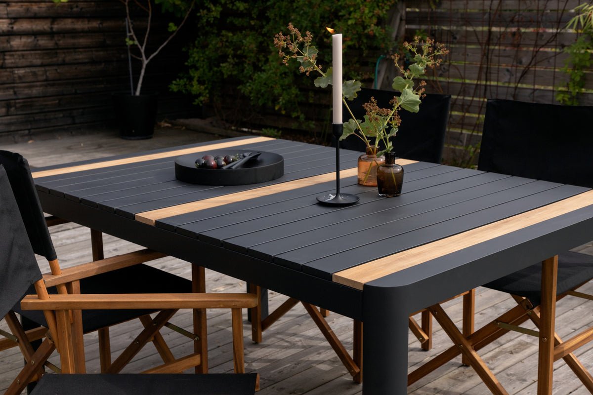 Table de jardin Nuru - Teck et aluminium pour stabilité et durabilité