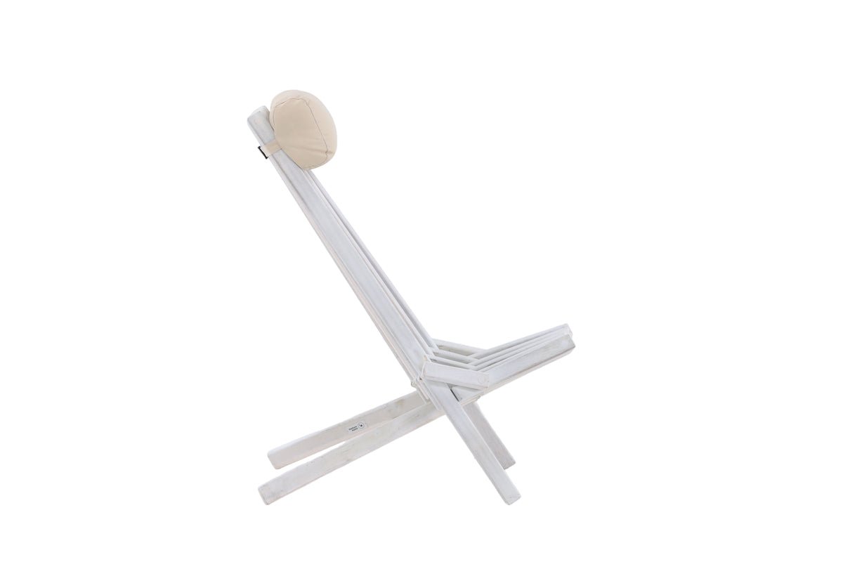 Fauteuil lounge de jardin Active - en bois d'acacia blanc