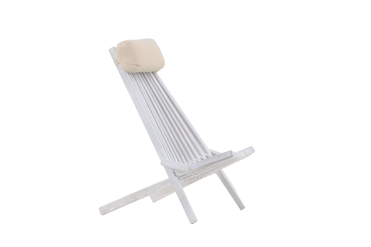 Fauteuil lounge de jardin Active - en bois d'acacia blanc