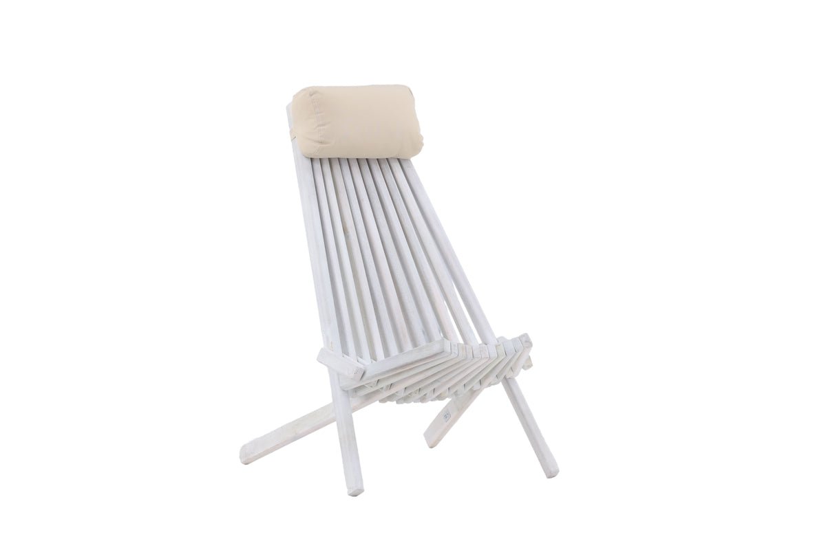 Fauteuil lounge de jardin Active - en bois d'acacia blanc