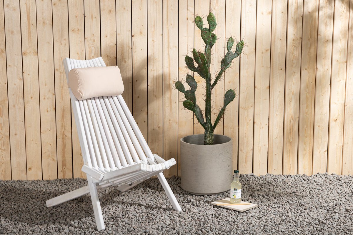 Fauteuil lounge de jardin Active - en bois d'acacia blanc