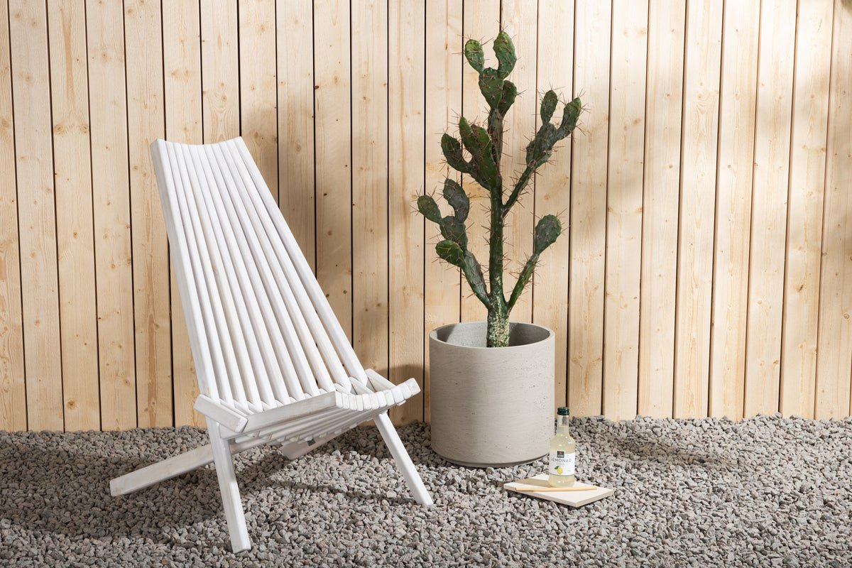 Fauteuil lounge de jardin Active - en bois d'acacia blanc