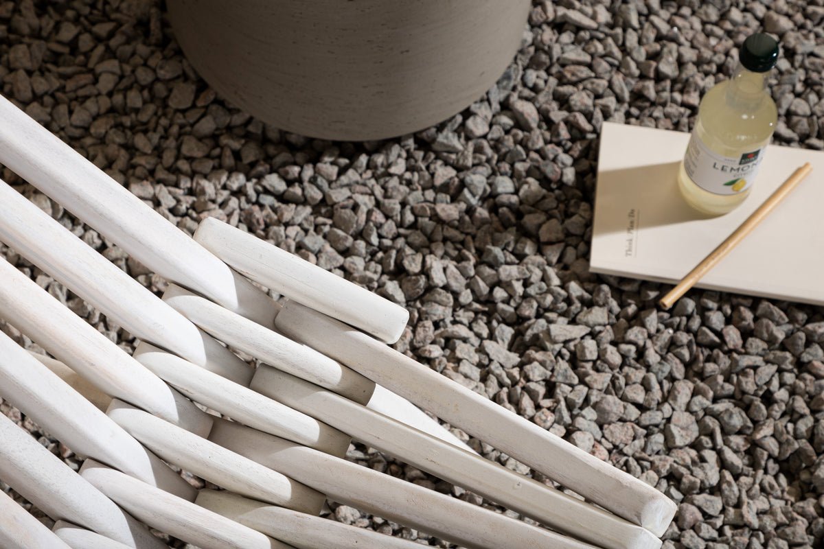 Fauteuil lounge de jardin Active - en bois d'acacia blanc