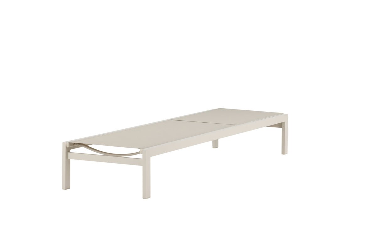 Set de 2 chaises longues "Arvella" en aluminium et tissu – réglables en Beige