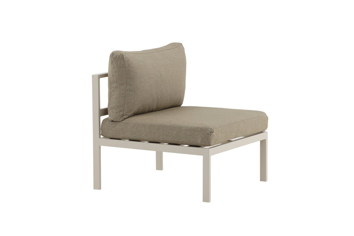 Banc de jardin modulable Borelio - En aluminium beige ou brun