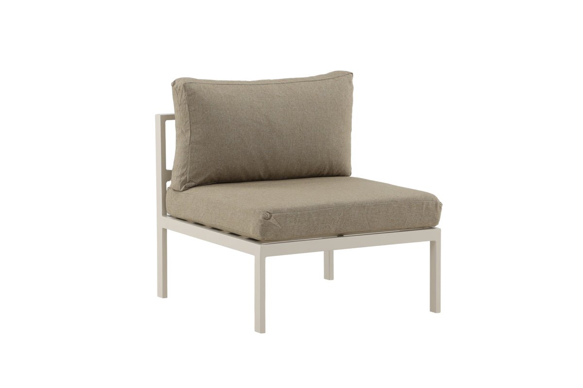 Banc de jardin modulable Borelio - En aluminium beige ou brun