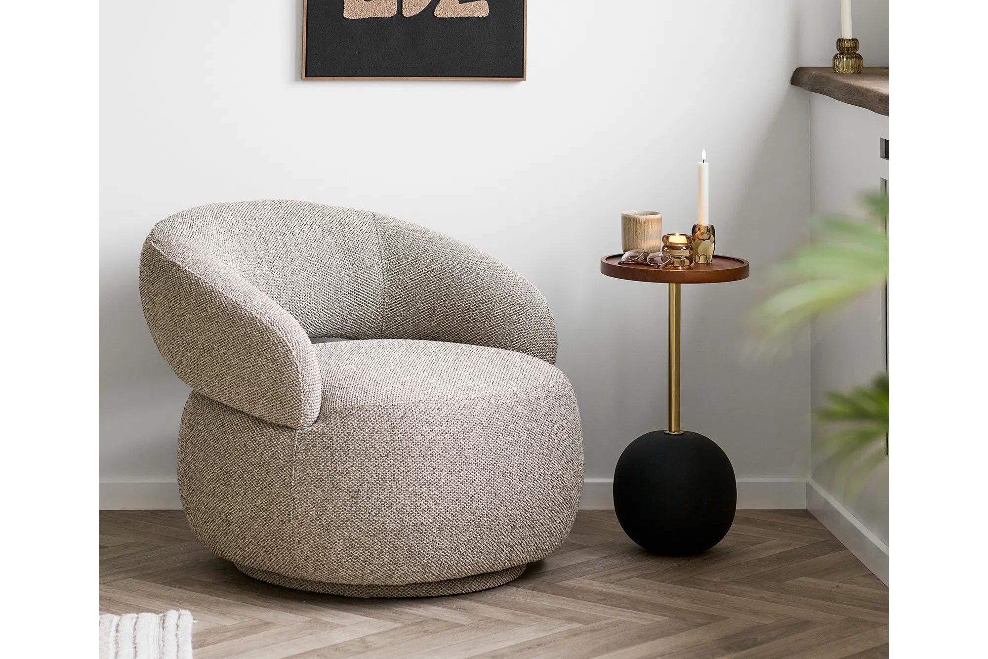 Table d'appoint Selviona – En acier avec bois de manguier