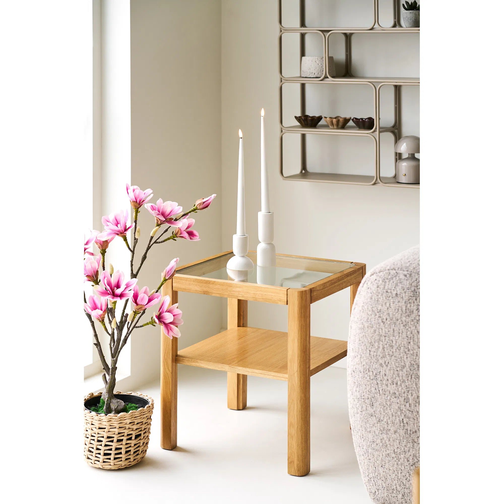 Table d'appoint Sundaria – avec plateau en verre trempé