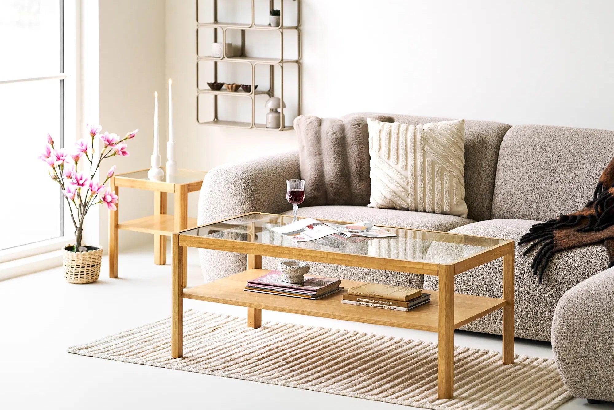 Table d'appoint Sundaria – avec plateau en verre trempé