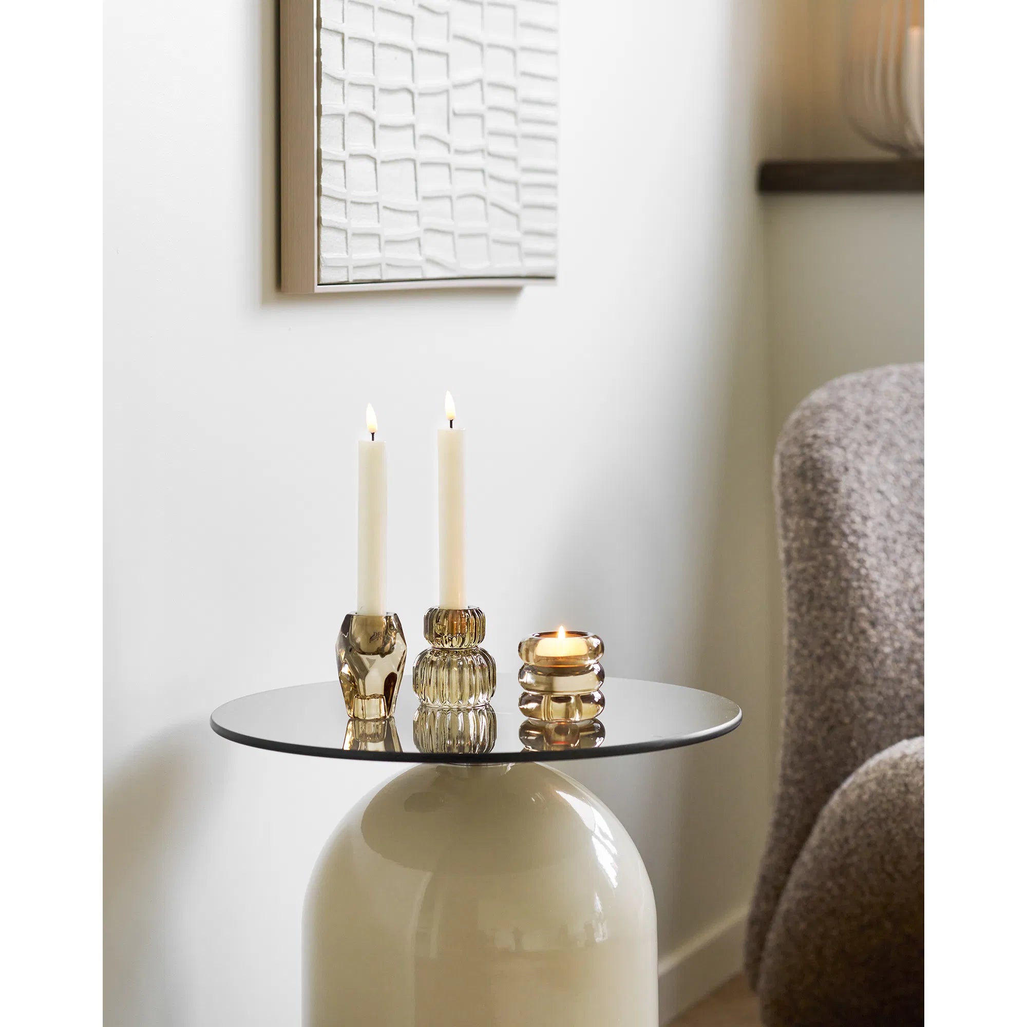 Table d'appoint Aurevik – avec plateau en verre trempé