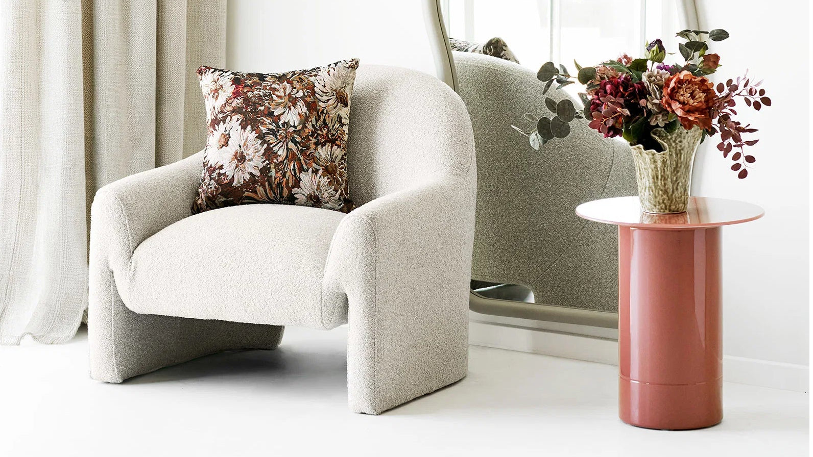 Table d’appoint Rose - en MDF et verre