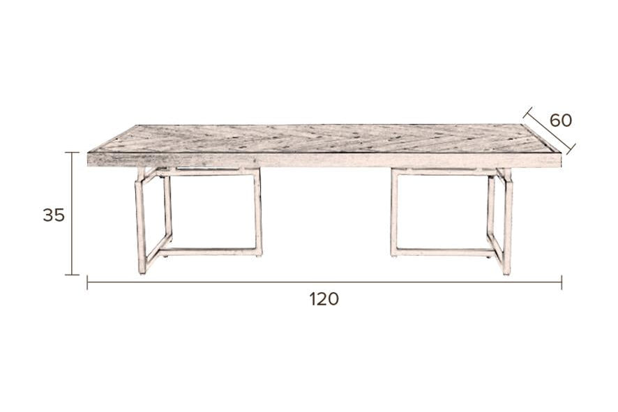 Table basse Iloria – en placage d'acacia marron