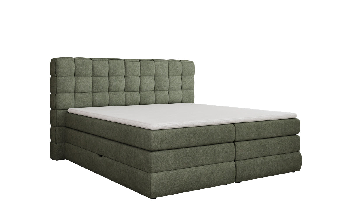 Lit boxspring Trama avec espace de rangement en Tissu