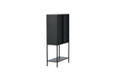 Vitrine Varda - in Schwarz mit Glastüren