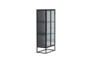 Vitrine Leonie - en noir avec effet verre ondulé