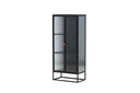Vitrine Leonie - en noir avec effet verre ondulé