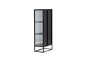 Vitrine Leonie - en noir avec effet verre ondulé