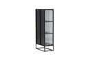 Vitrine Leonie - en noir avec effet verre ondulé