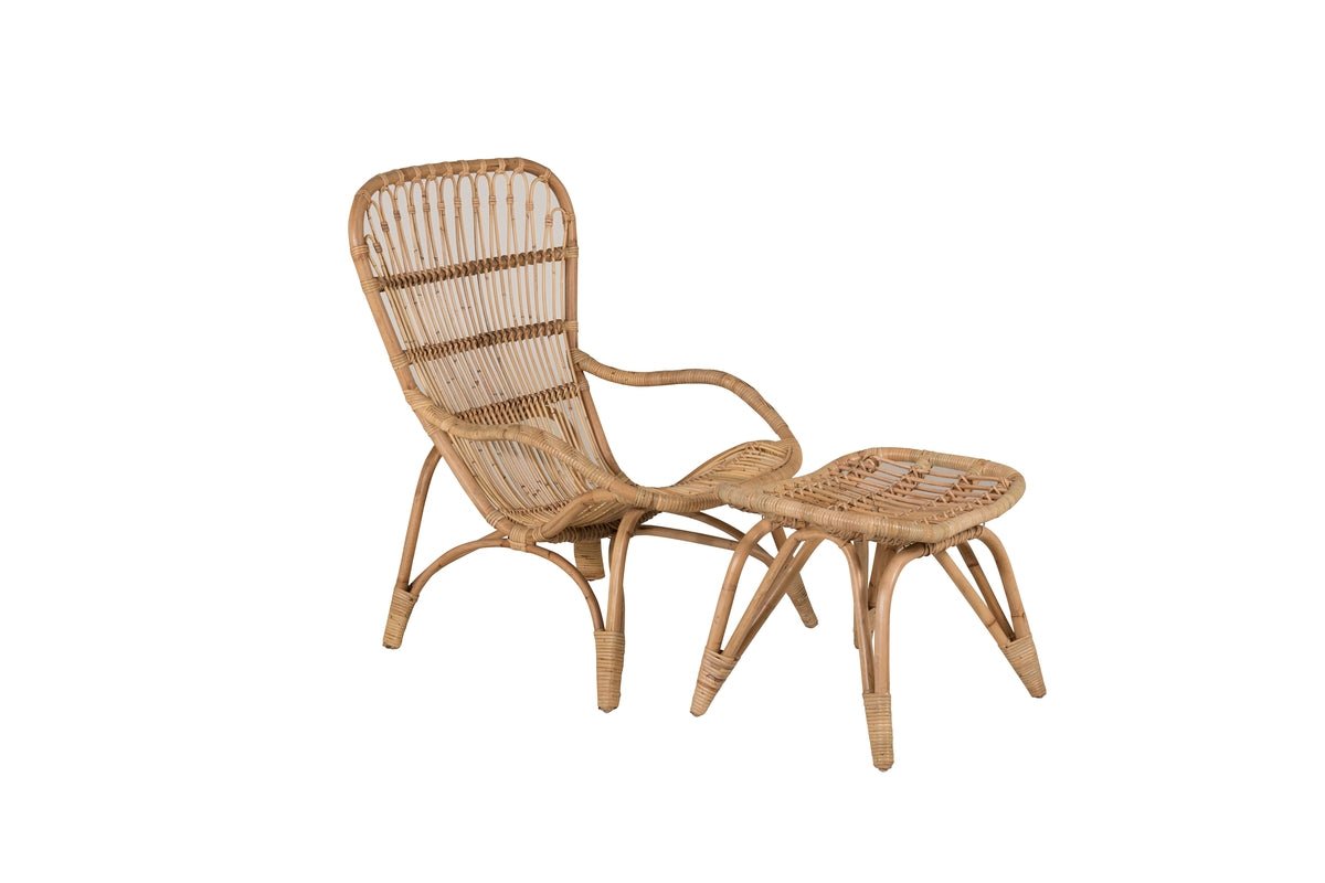 Fauteuil de jardin Elenore - en naturel avec coussin inclus
