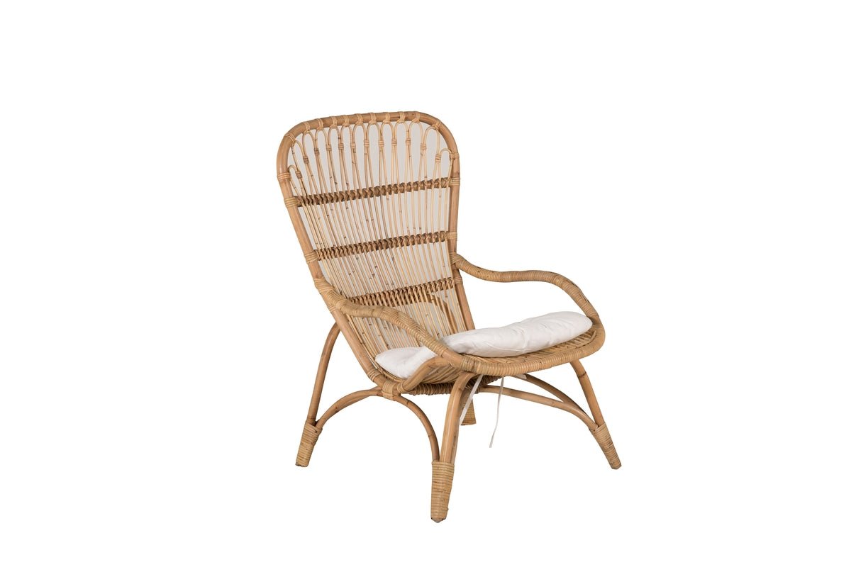 Fauteuil de jardin Elenore - en naturel avec coussin inclus