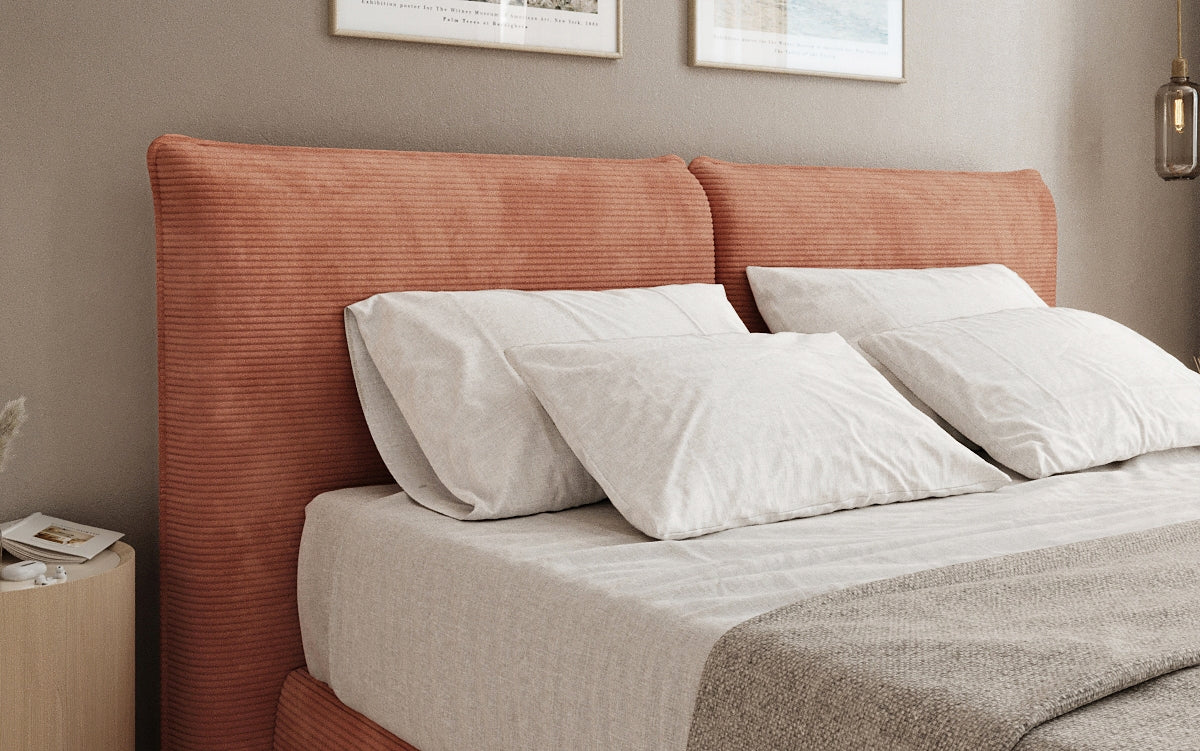 Lit boxspring Pillo en Côtelé