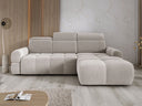 Canapé d’angle design Arosa avec fonction de couchage électrique en Bouclé