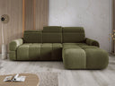 Canapé d’angle design Arosa avec fonction de couchage électrique en Bouclé