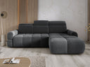 Canapé d’angle design Arosa avec fonction de couchage électrique en Bouclé