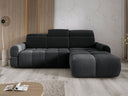 Canapé d’angle design Arosa avec fonction de couchage électrique en Bouclé