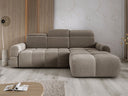 Canapé d’angle design Arosa avec fonction de couchage électrique en Bouclé
